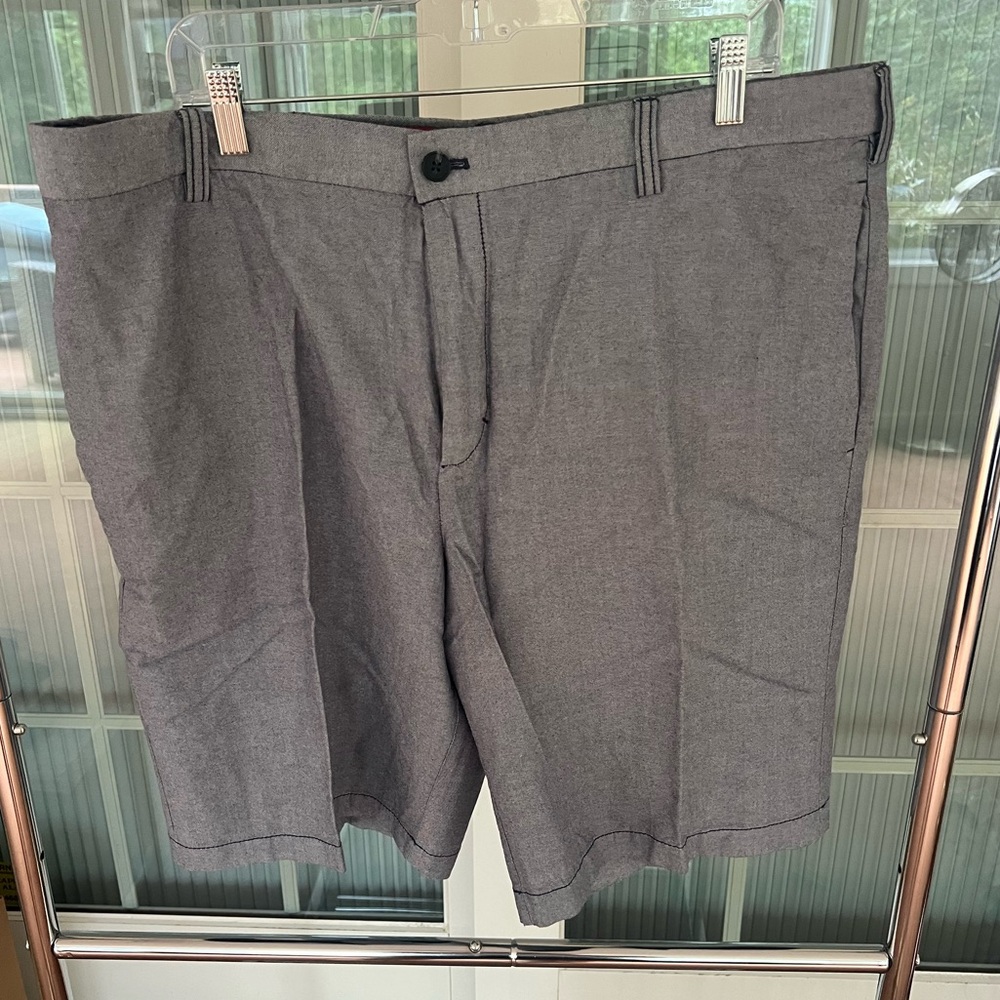 Izod Shorts. Flat front. Bluish gray indigo. Lightweight